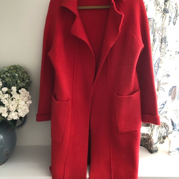 Anthropologie Elliatt Knit Jacket Medium Red - Picture 2 of 5